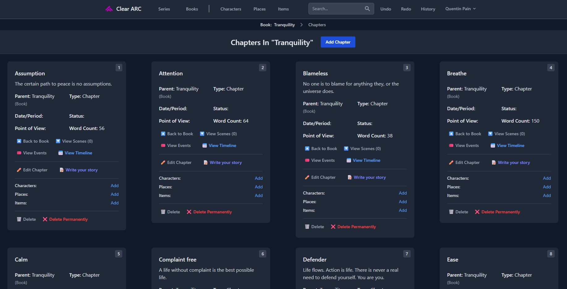 See all your chapters